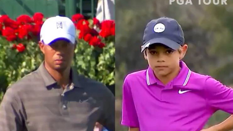 Betting odds on Tiger Woods' son Charlie to win a major sparks golf fan debate